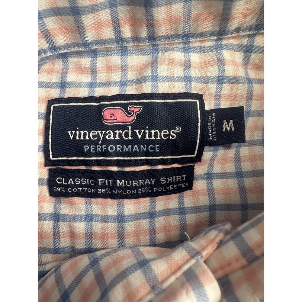 Vineyard Vines Performance Murray Shirt Mens Medium Blue Pink Check Button‎ Down - Picture 4 of 9